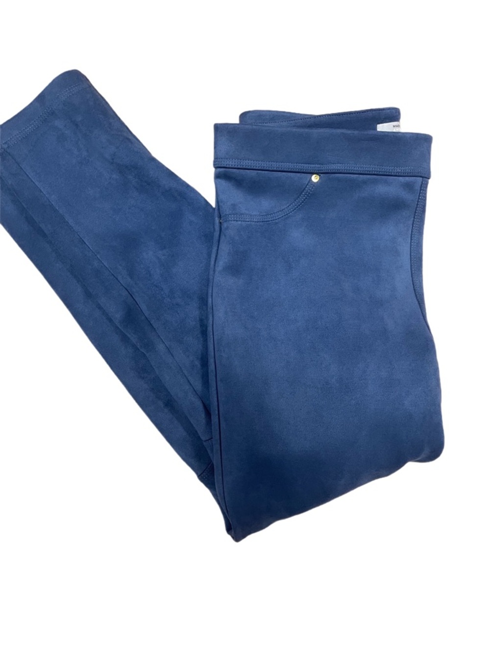 Marc New York Blue Faux Suede Leggings Pants Size Medium Stretch Pull-On - Picture 4 of 12